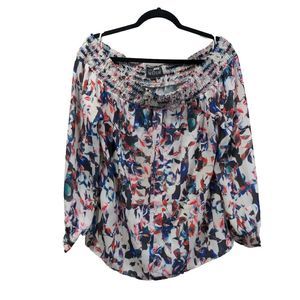Sachin Babi Noir Floral Off Shoulder Blouse Size M Long Sleeve Multicolor Womens